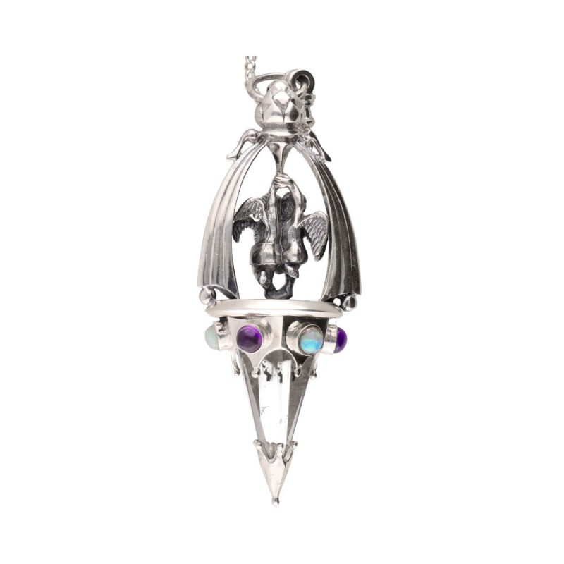 Pendolo 60cm Gotland Angeli con Opale e Ametista in Argento Sterling 925