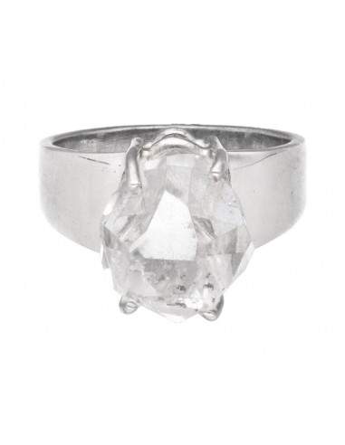 Anello in quarzo Herkimer in argento...