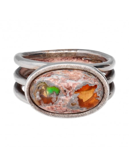 Ring fire Opal in 925 Sterling Silver (57E)