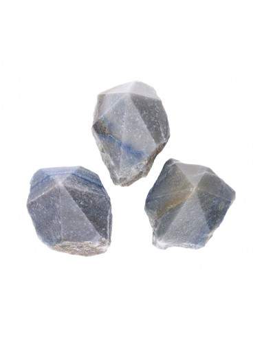 Pointes de quartz bleu semi-polies