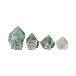Puntas Semipulidas de Cuarzo Verde