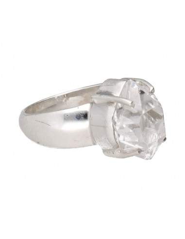 Bague en quartz Herkimer en argent...