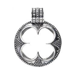 Grand pendentif plat de Gotland en argent sterling 925