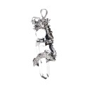 Pingente de dragão em prata esterlina 925 com ponta e esfera
