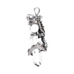 Pendentif Dragon en argent 925 avec pointe et sphère