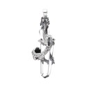 Ciondolo Drago con Punta e Sfera in Argento 925