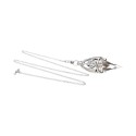 Pendulum 60cm Gotland Angels with Opal and Topaz in Sterling Silver 925