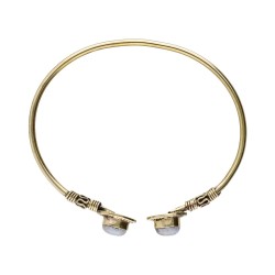 Bracciale in Bronzo Sottile con Pietra Luna -26.1-