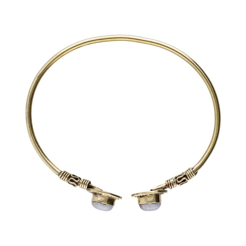 Bracciale in Bronzo Sottile con Pietra Luna -26.1-