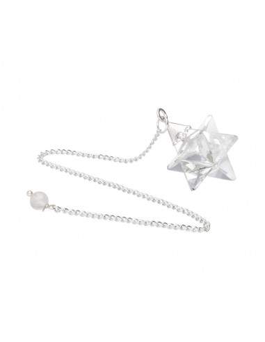 Pendolo Merkaba in quarzo trasparente...