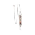 Pêndulo Gerador de Quartzo Rosa com Chakras (PEND89)