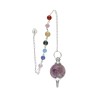 Mermet Pendulum with Amethyst and Chakras in Silver Bath (MER7)