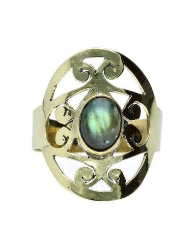 Anello in bronzo con minerale -61-