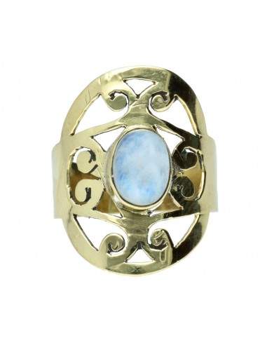 Anello in bronzo con minerale -61-
