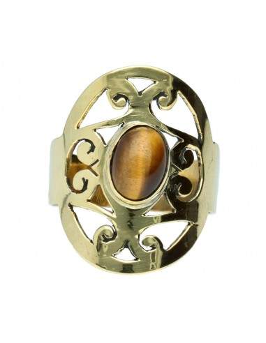 Anello in bronzo con minerale -61-