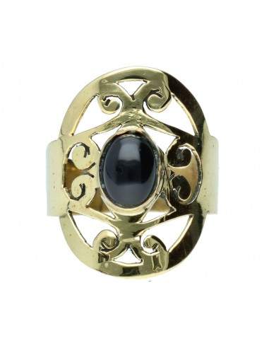 Anello in bronzo con minerale -61-