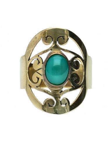 Anello in bronzo con minerale -61-