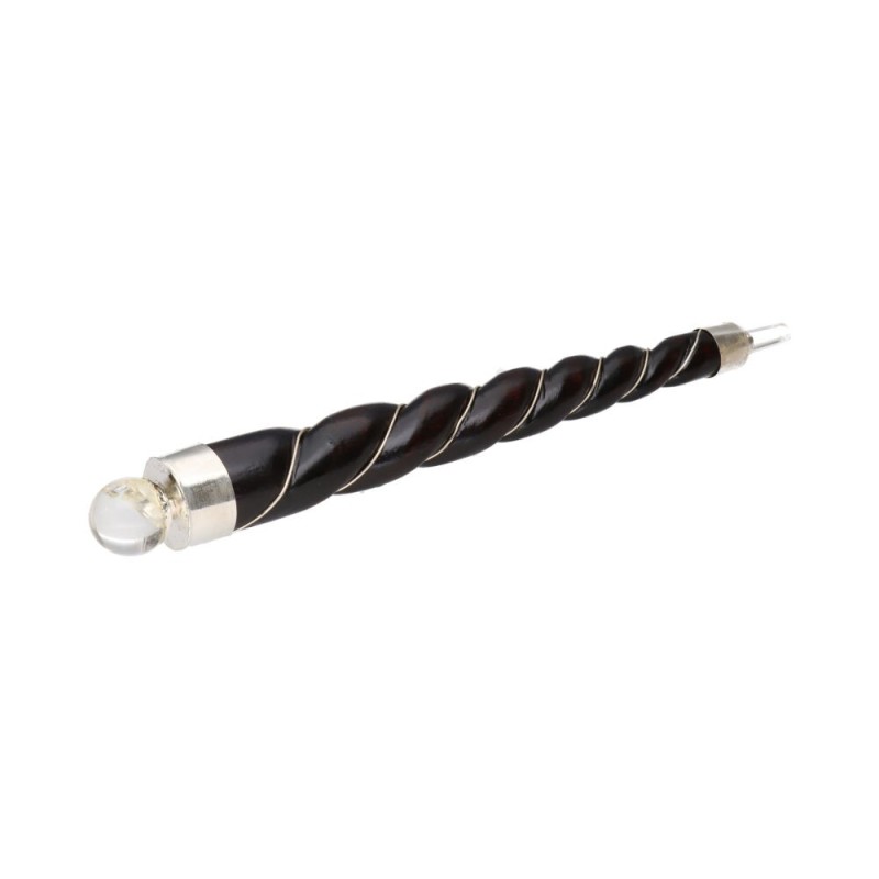 Bastone Canalizzatore in Legno Medio Spirale in Bagno d'Argento