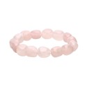 Bracelet de quartz rose plaqué rhodium