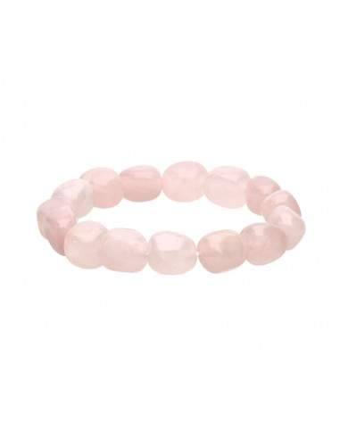 Bracciale in quarzo rosa tondo.