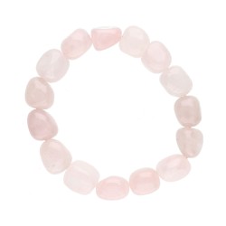 Bracciale in quarzo rosa levigato