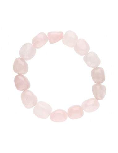 Bracciale in quarzo rosa tondo.