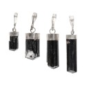 Petit pendentif cathédrale en tourmaline noire en argent 925