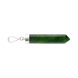 Pendente Punta Lucida di Giada Nephrite in Argento Sterling