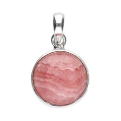 Pendente Cerchio di Rodocrosite Medio in Argento Sterling 925