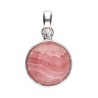 Pingente médio do círculo de rhodochrosite em prata de lei 925
