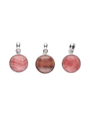 Pendentif rond moyen en rhodochrosite...