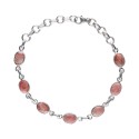 Petit bracelet en rhodochrosite en argent 925