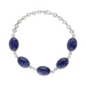 Medium Sodalite Bracelet in Sterling Silver 925
