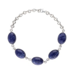 Bracciale in Sodalite Media in Argento Sterling 925