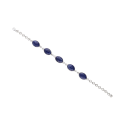Medium Sodalite Bracelet in Sterling Silver 925