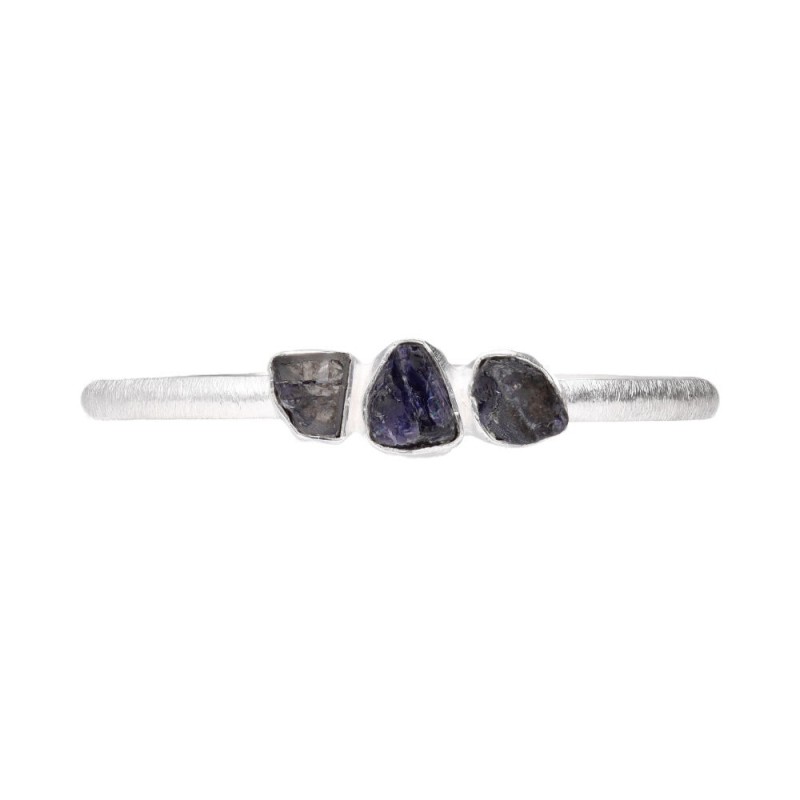 Bracciale in Iolite Grezza in Argento Sterling 925