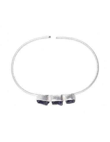 Bracciale grezzo di Iolite in Argento...