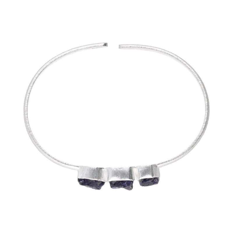 Bracciale in Iolite Grezza in Argento Sterling 925