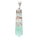 Blue Aragonite Polished Point Pendant in Sterling Silver 925