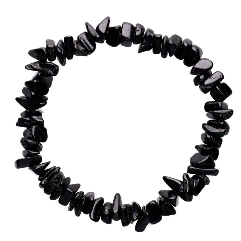 Bracciale con chips di tormalina nera