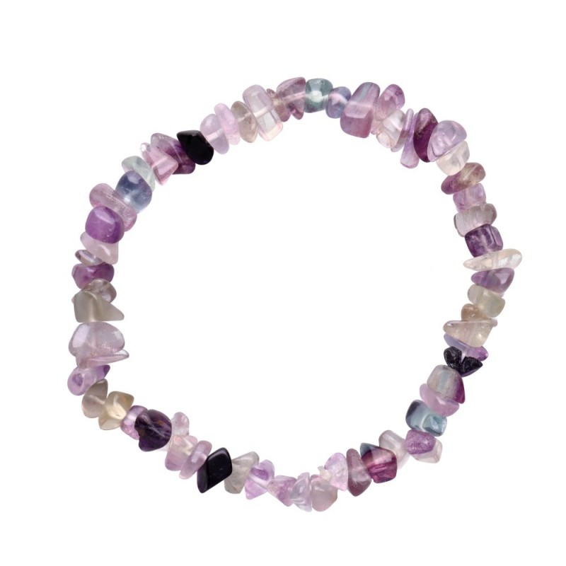 Bracciale in chip di fluorite arcobaleno