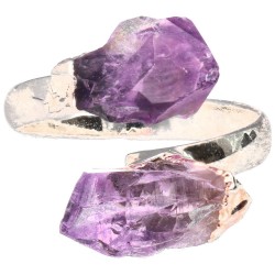 Anello in Amatista con Bagno d'Argento -A83-