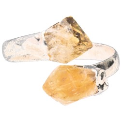 Anello in Citrino Riscaldato in Bagno d'Argento -A83-