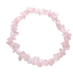Pulseira de chips de quartzo rosa
