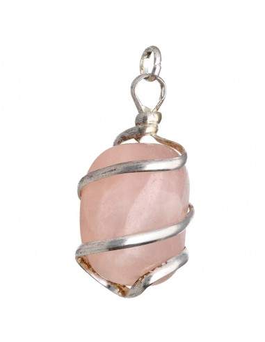 Colgante di Quarzo Rosa con Spirale...