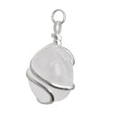 Quartz Pendant with Spiral in Silver Plating