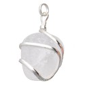 Quartz Pendant with Spiral in Silver Plating