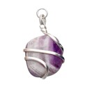 Pendentif Améthyste avec Spirale en Plaqué Argent