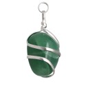 Pendentif Aventurine avec spirale en plaqué argent