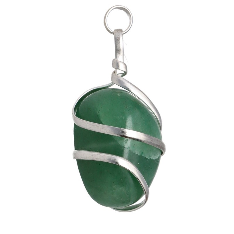 Pendente in Avventurina con Spirale in Bagno d'Argento